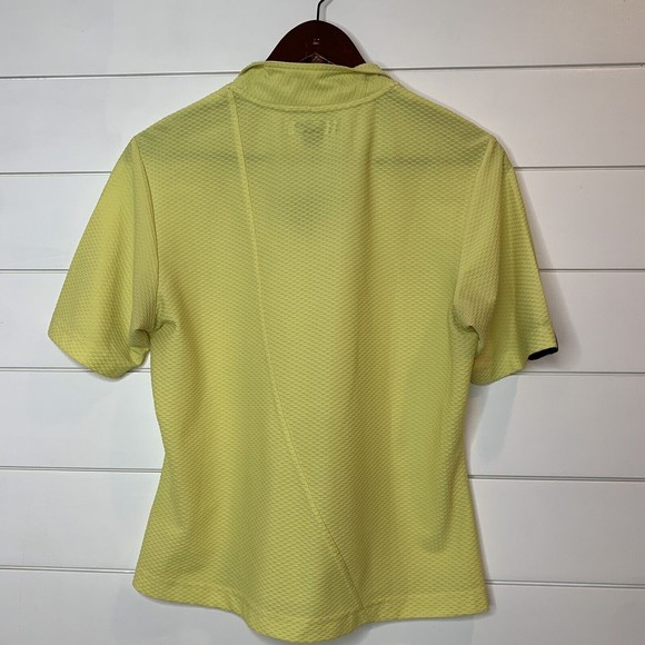 2 A Tee Women's Golf Polo Shirt Medium Textured Lightweight Yellow Green Unique - Picture 7 of 8